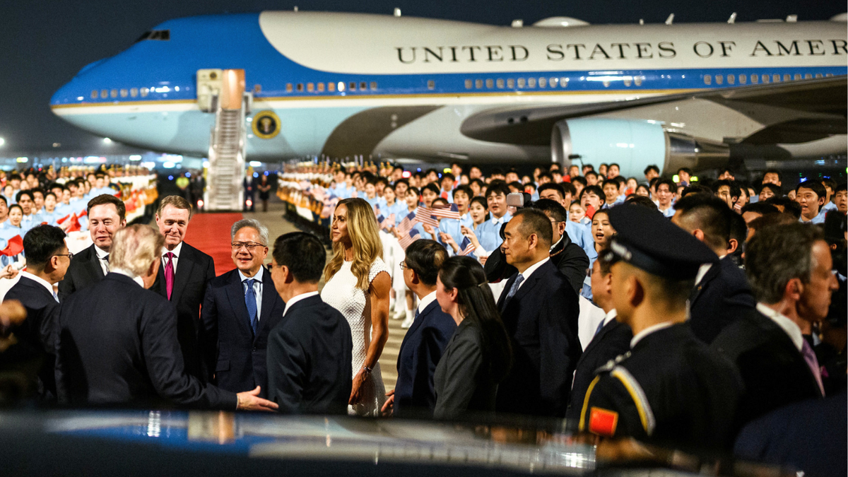 President Donald Trump introduces Chinese officials to business leaders from the tech industry, including Tesla CEO Elon Musk and Nvidia CEO Jensen Huang.