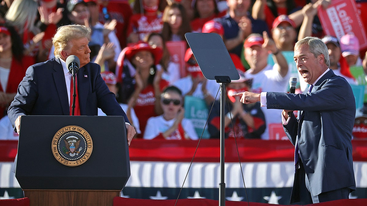 Nigel Farage campaigns with Donald Trump