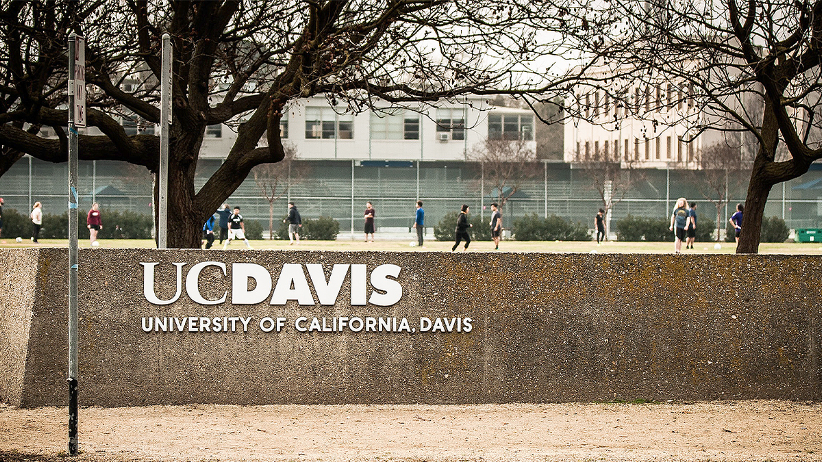 UC Davis campus sign in Davis, California, as new true crime podcast revisits Andrew Wieman's death investigation