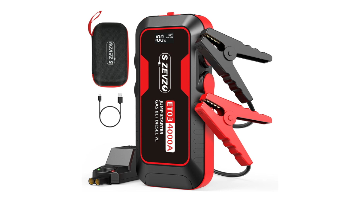 Keep a portable jump starter in the trunk for under $60.