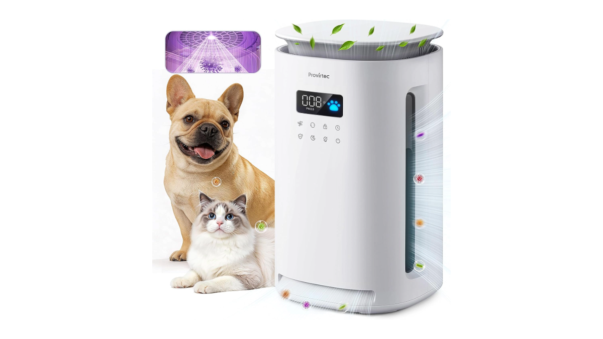 The washable pre-filter traps heavy fur and dander.