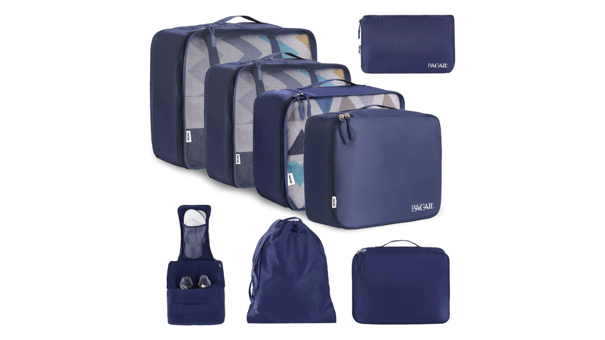 Keep a suitcase organized with this 8-piece packing cube set.