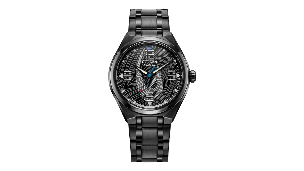 This Mandalorian-inspired watch is powered by light — no battery needed.