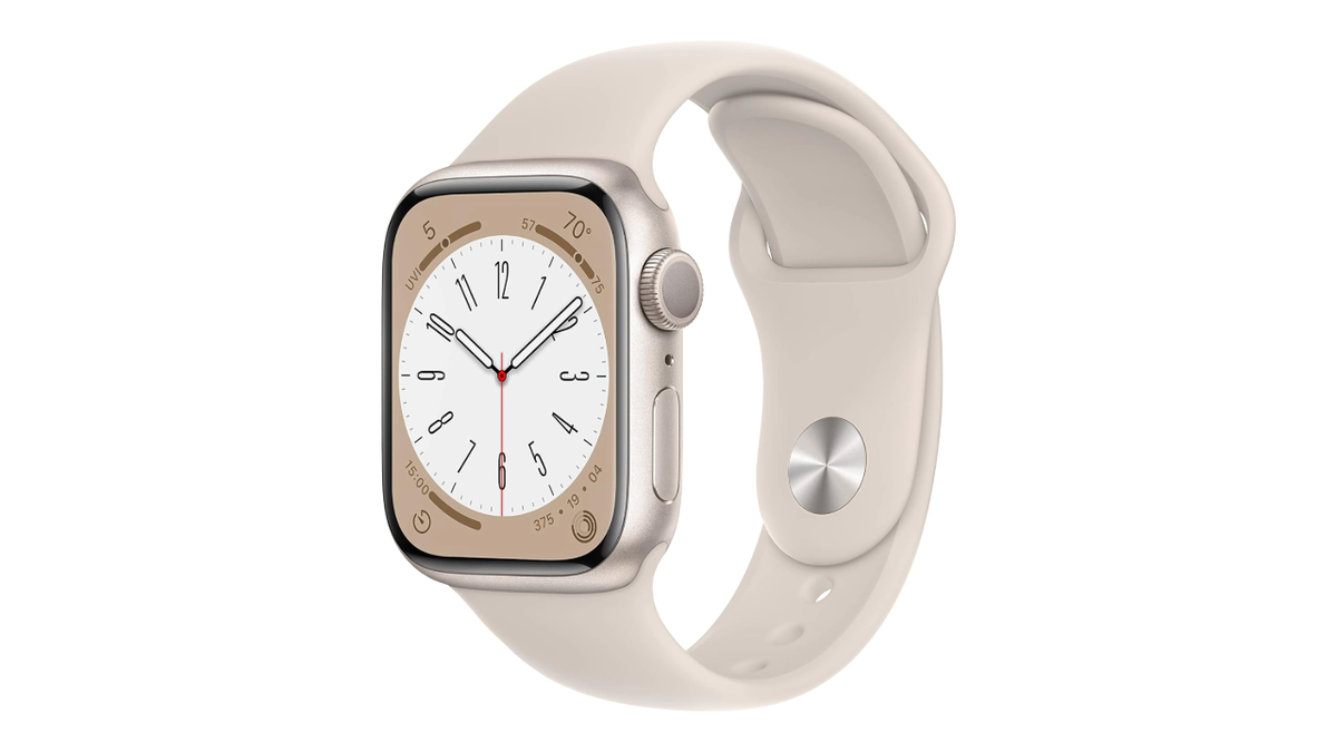 Get a matching sports band with this renewed watch.
