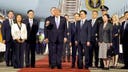 Trump turns Air Force One into a boardroom — and dares China to blink
