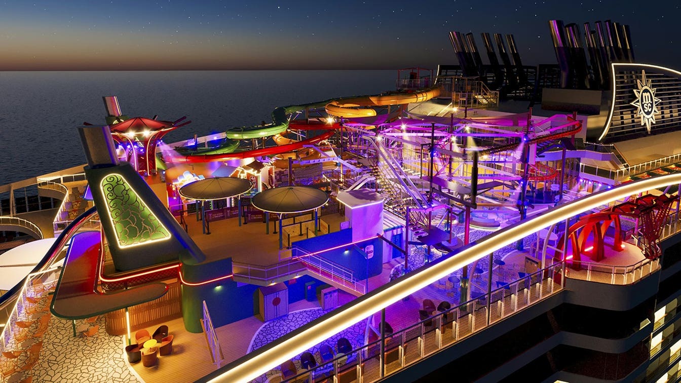 Un nuevo y enorme crucero presenta un asombroso parque temático al aire libre en medio del océano