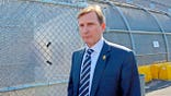 Rep. Dan Goldman, D-N.Y., stands outside the Delaney Hall Detention Center in Newark, New Jersey.
