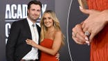 Split of Lainey Wilson and Duck Hodges next to her wedding ring.