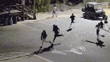 A large group running