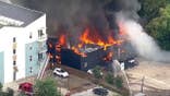 Building on fire.