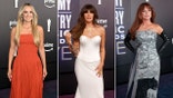 Split of Lainey Wilson, Ella langley, and Shania Twain at the ACM 2026 red carpet.