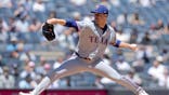 Texas Rangers pitcher MacKenzie Gore pitching against New York Yankees at Yankee Stadium