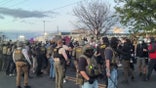 Anti-ICE agitators clash with federal agents outside the Delaney Hall Detention Center in Newark, N.J., Thursday, May 28, 2026.