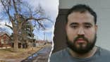 Split image of street view of South Sante Fe Street in Wichita, Kansas and a mugshot of Michael Tejeda