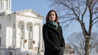 Video shows NJ Democratic congressional candidate Rebecca Bennett walking away from questions about political violence against President Trump.