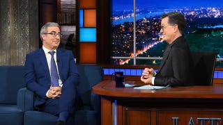 John Oliver echoes Letterman's profane CBS send-off in tribute to Stephen Colbert's 'Late Show' finale