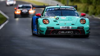 Stranded driver narrowly avoids being hit on track in scary incident in qualifying for 24-hour race in Germany