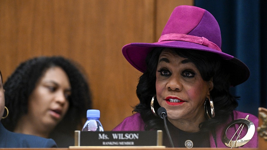 La diputada Frederica Wilson, demócrata por Florida, interroga a los testigos en la audiencia de la subcomisión de la Cámara de Representantes.