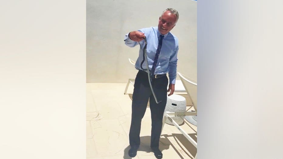 RFK Jr barehands a pair of snakes on Dr. Oz's patio in wild video