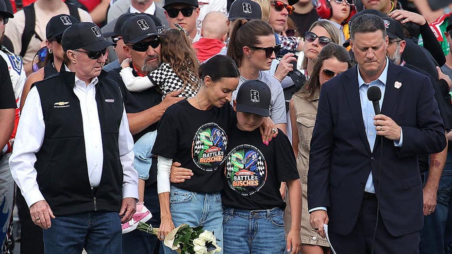Kyle Busch's family surrounded by drivers and team owners during heartfelt Coca-Cola 600 ceremony