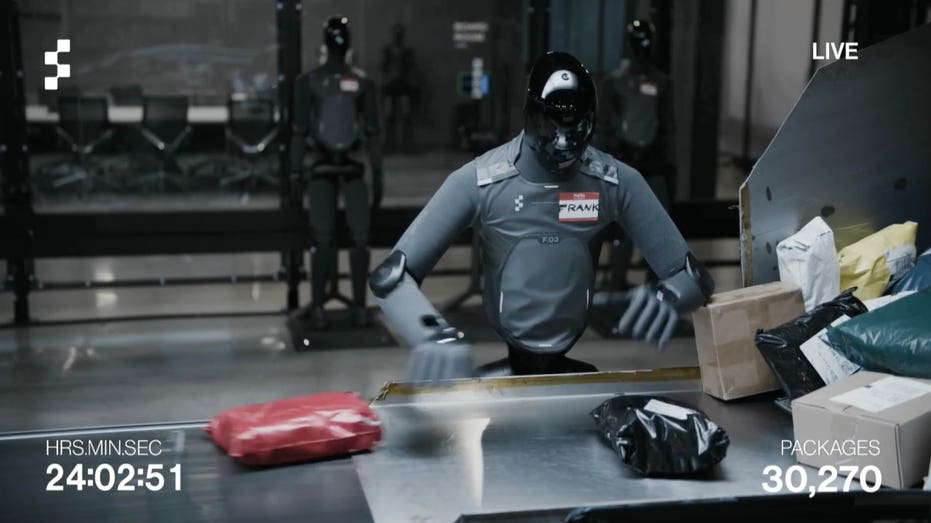 Humanoid robots work nonstop in package test