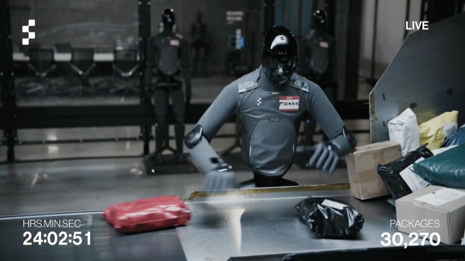 Humanoid robots work nonstop in package test