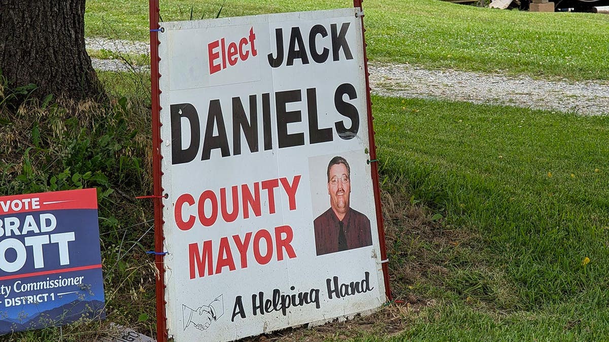 Screencaps reader Sam sent in an elect Jack Daniels for county mayor sign.