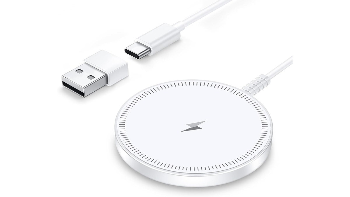 Magnetically connect this charger to your phone and power up fast.