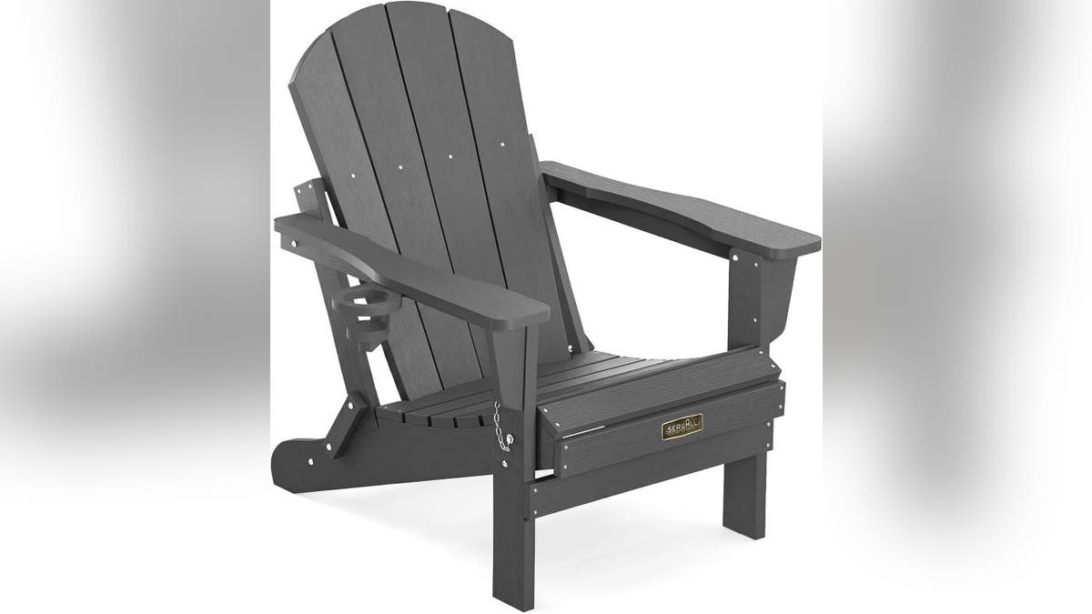 Fold this chair in half for easy storage.