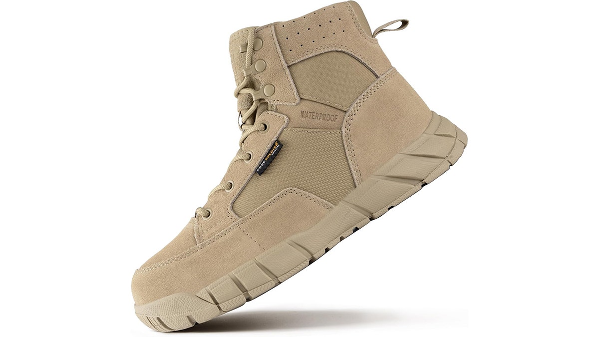 These tactical boots have a thin, breathable lining that's waterproof.