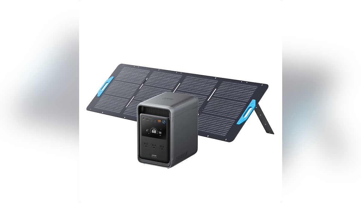 Recharge the station with an included solar panel.