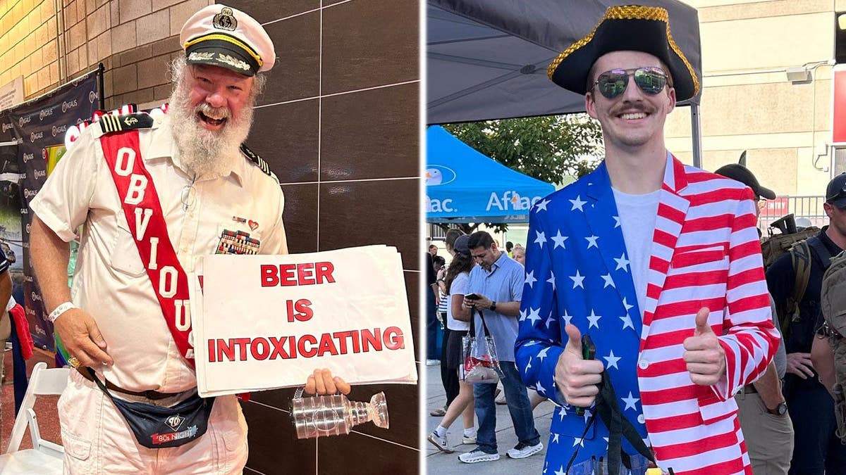 Fans dressed up in costumes for Congressional Baseball Game