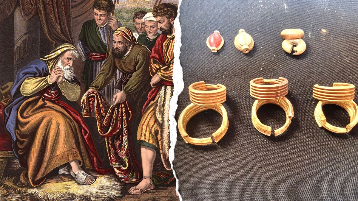 Split representation of Joseph depiction, past earrings