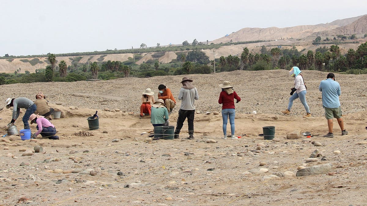 Archaeologists working at Inca site