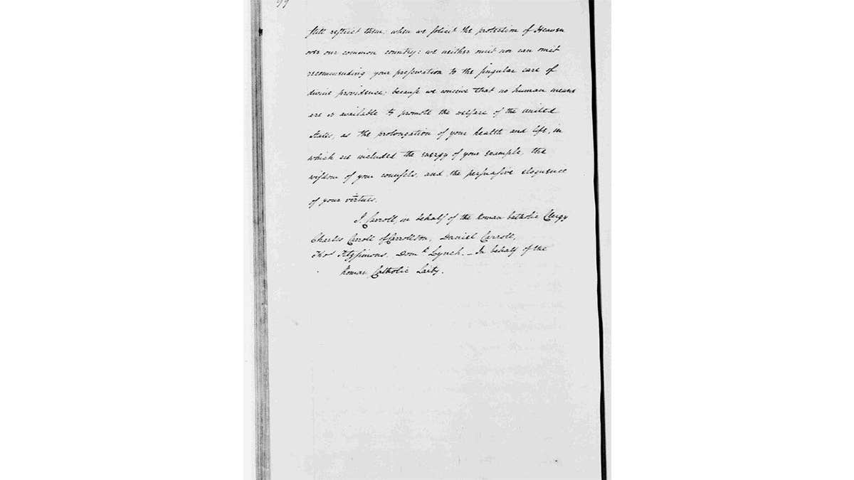 John Carroll's 1790 address to President George Washington