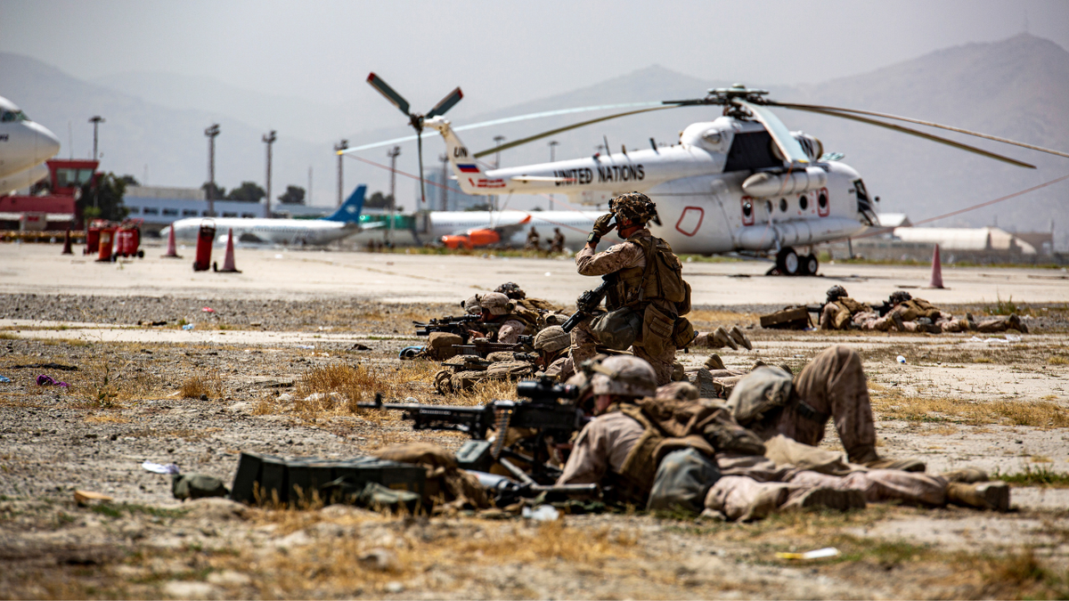 U.S. Marines in Kabul on August 18, 2021.