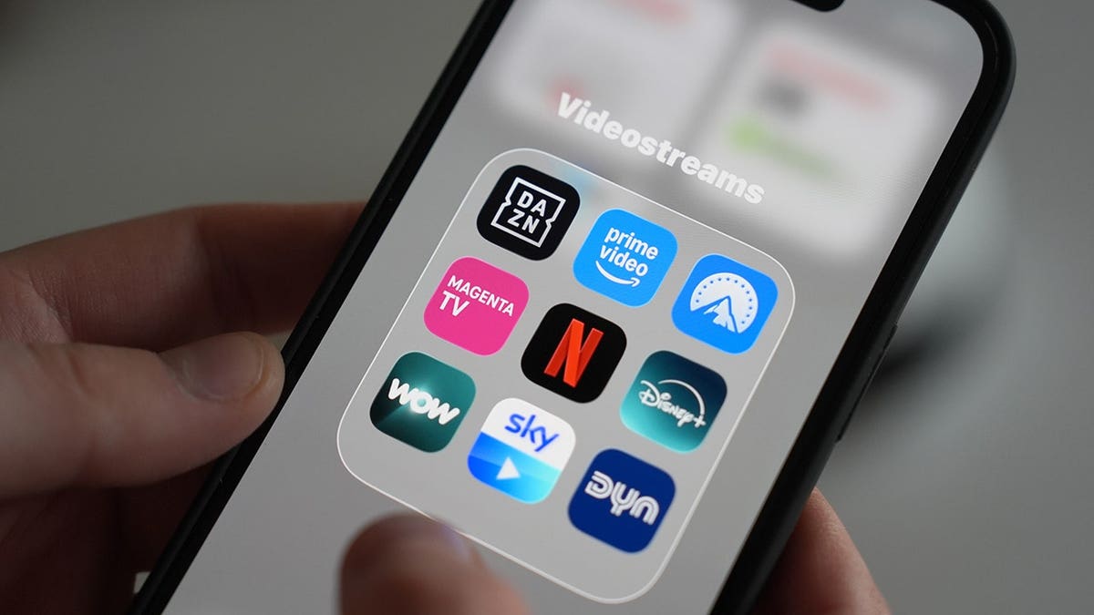 Streaming apps on a smartphone screen.