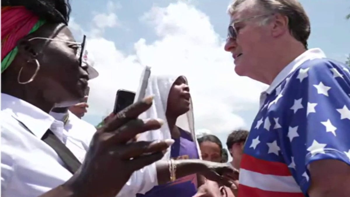A shouting match is caught on video outside the Karmelo Anthony trial in Texas on Tuesday June 9, 2026.