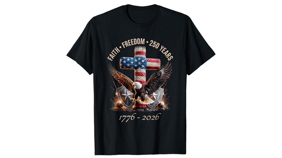 This shirt pairs faith and patriotism.