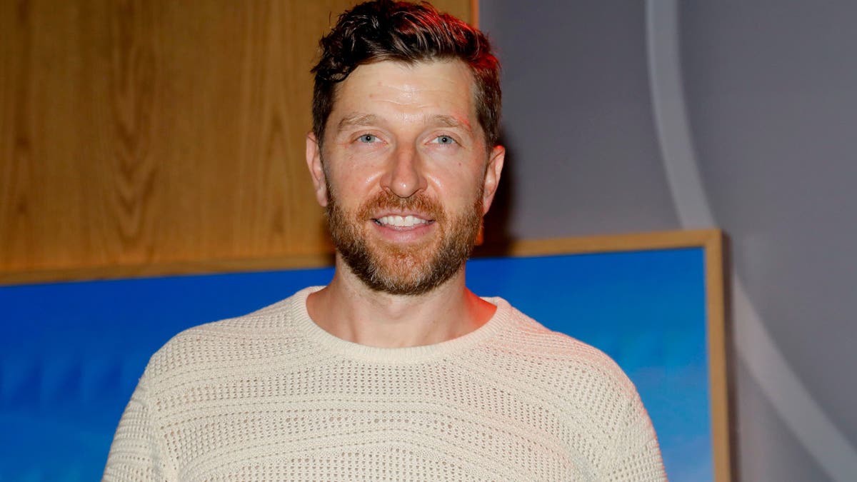 Brett Eldredge standing inside SiriusXM Studios in Nashville, Tennessee.