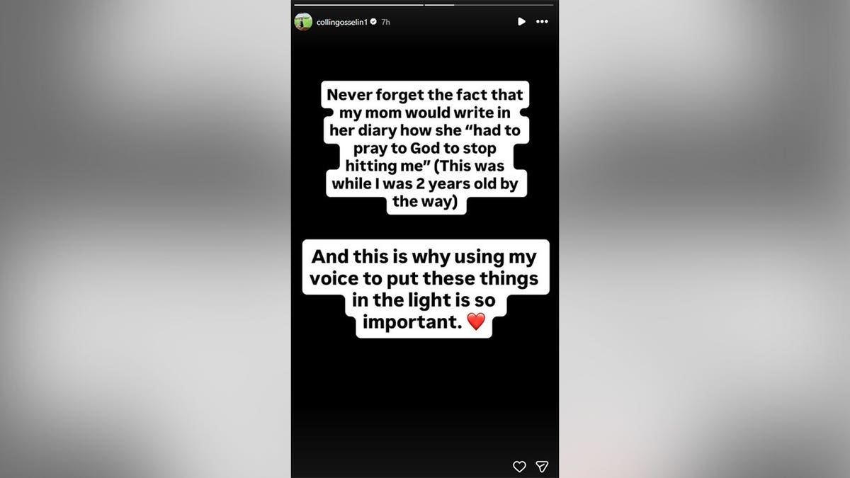 A screenshot of Collin Gosselin's Instagram story.