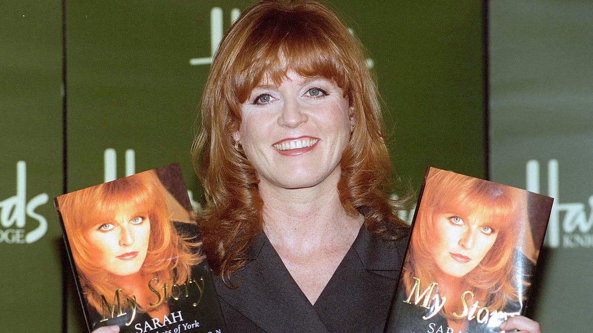 The Duchess of York signing copies of her book at Harrods in London.