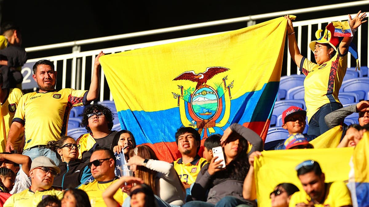 Ecuador fans anterior to nan first half of nan pre 2026 FIFA World Cup Friendly crippled against Saudi Arabia