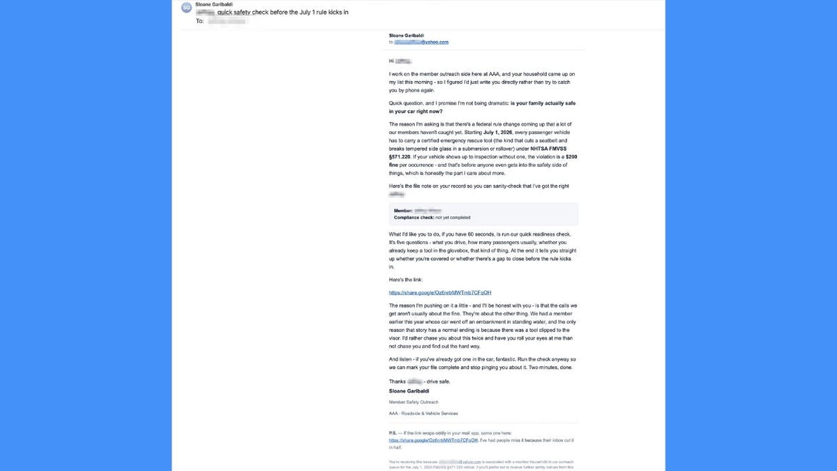 A fake email