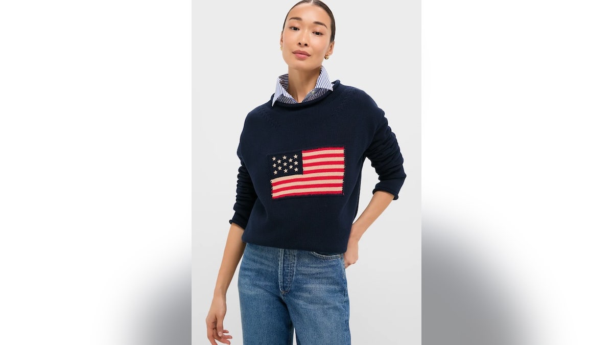 It doesn't get more patriotic than a timeless American flag sweater.