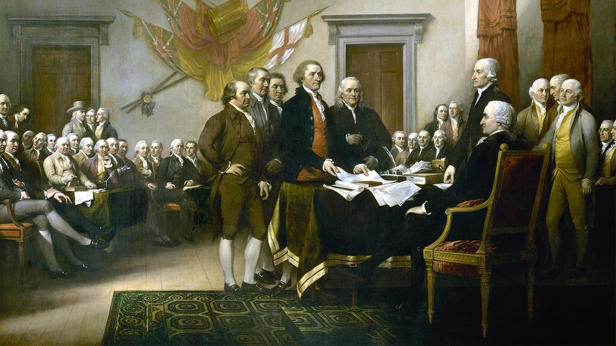 The Founding Fathers sign the Declaration of Independence