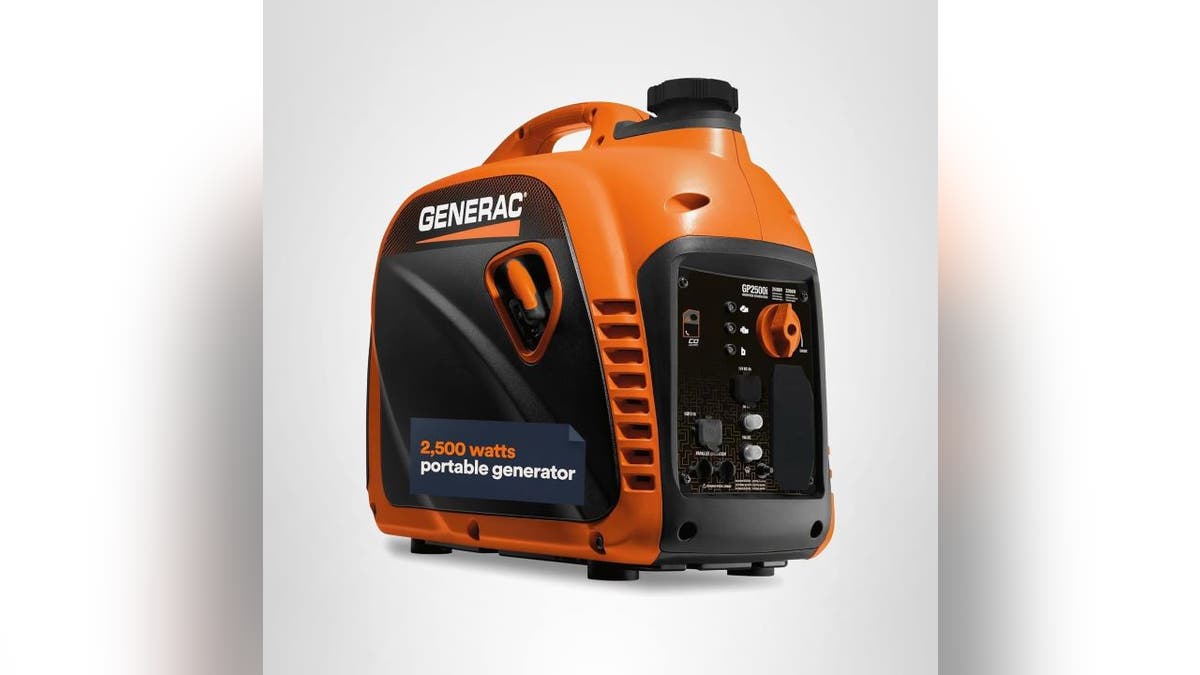 This gas-powered generator has multiple outlets and is whisper silent.