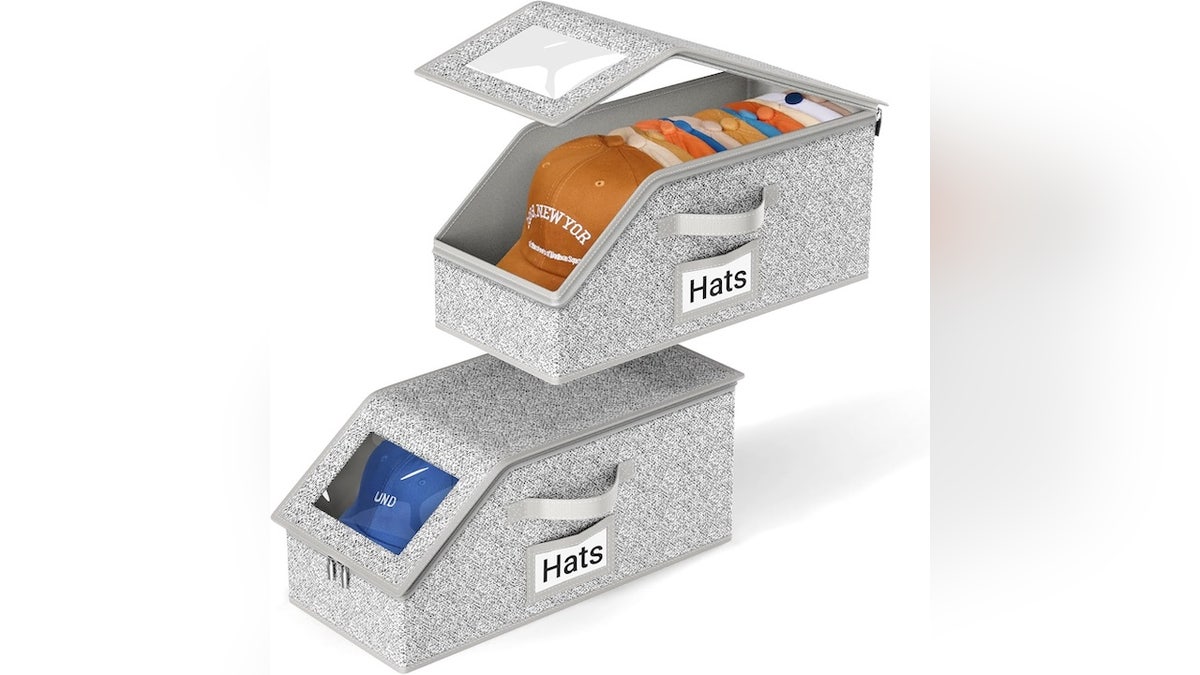 Keep baseball hats neatly organized in one place.