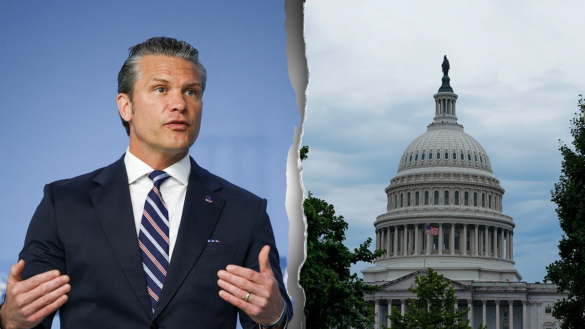 Pete Hegseth and Capitol building