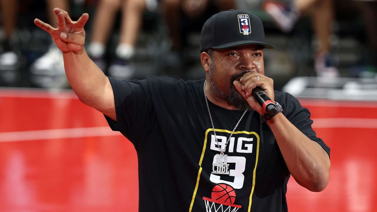 Ice Cube performing during halftime at BIG3 Week 5 game in Frisco, Texas